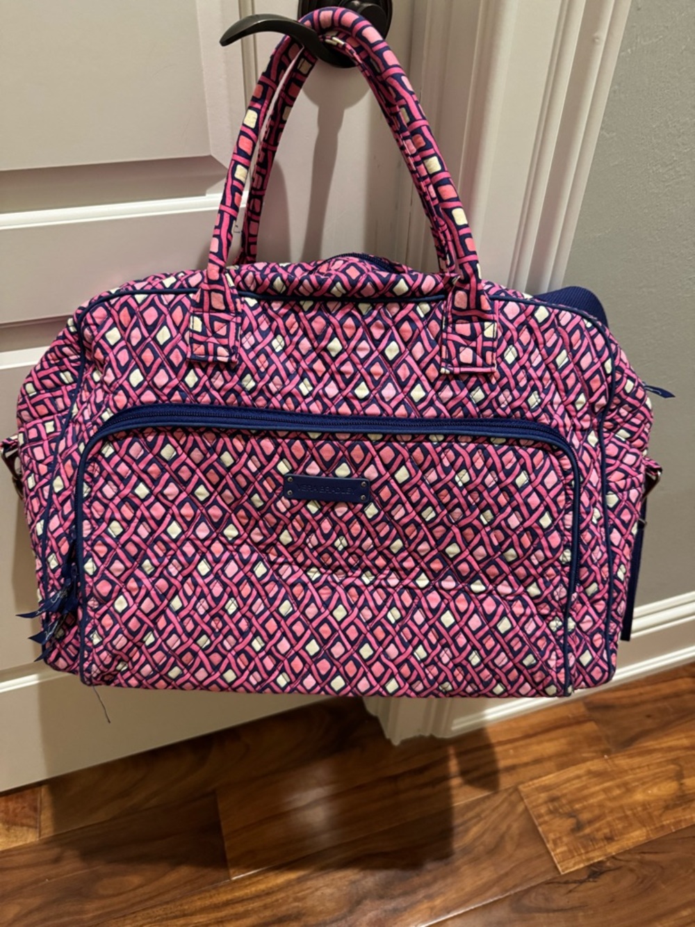 Vera Bradley Pink Geometric Quilted Travel Weekender